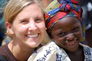 Back2Back 2009 intern spends time with a local girl in Nigeria