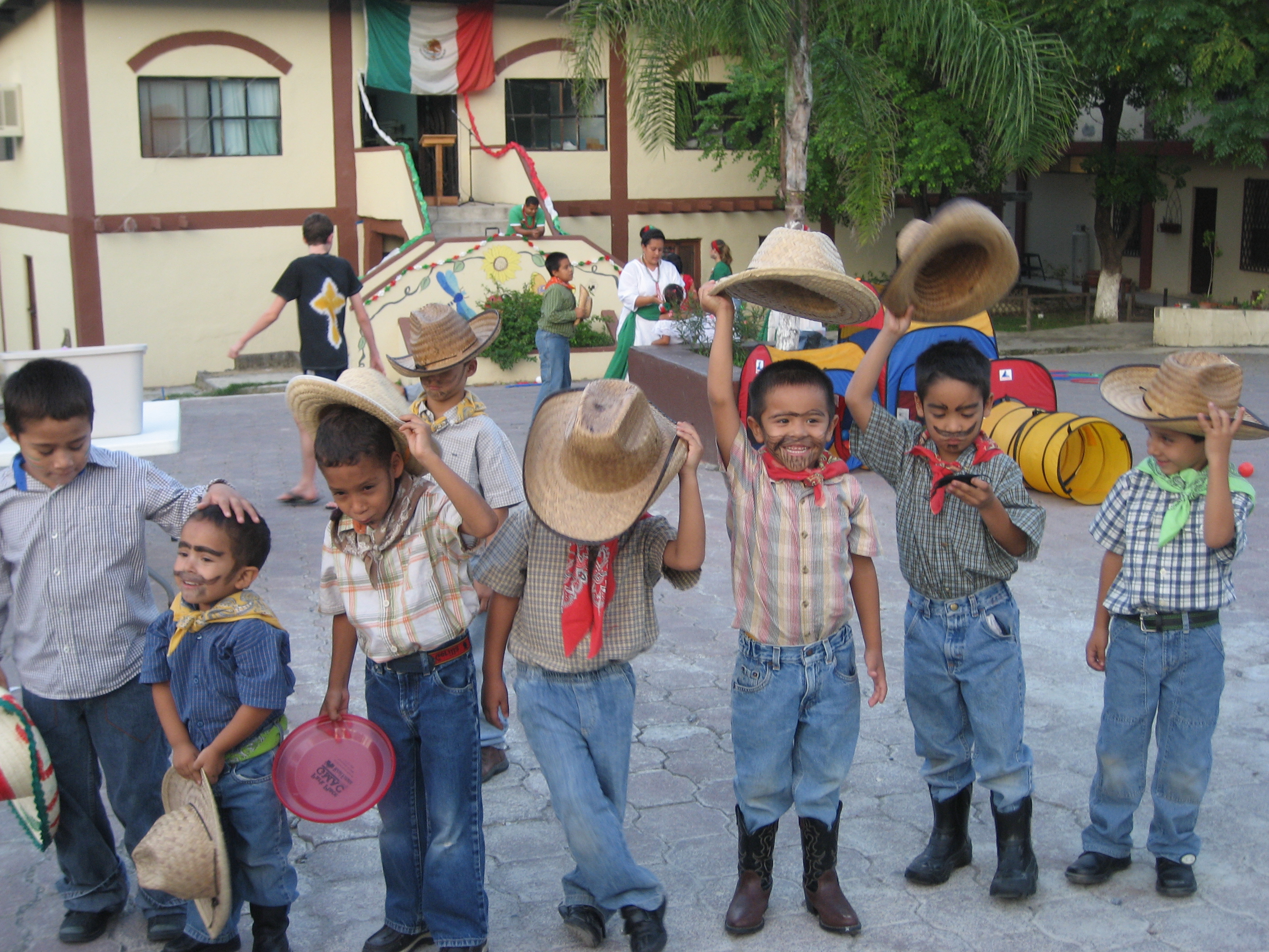 The children dressed up in costumes to celebrate 
